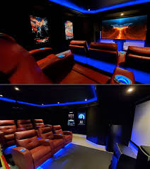 This is a picture of what the space looked like early. Amazing Basement Home Theater Doubles As A Game Room Complete With A Slot Machine Techeblog