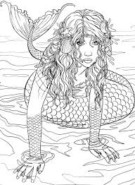 Fantasy adult coloring book by selina fenech mermaids: Mermaid Fairy Coloring Pages Novocom Top