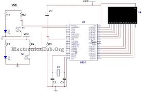 Bidirectional Visitor Counter Circuit Using 8051 Microcontroller Visitor Counter Microcontrollers Circuit Diagram
