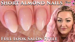 Squoval acrylic nails shellac nails matte nails. Salon Style Short Almond Shape Acrylic Nails Full Look Naio Nails Tutorial Youtube