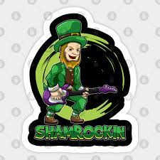 What does a software service company that specialises in search engine ranking have to do with a day of drinking and celebrations? Shamrockin Leprechaun With E Guitar Musician St Patricks Day Sticker Teepublic