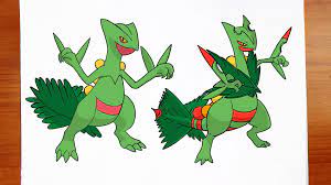 How To Draw Pokemon - Sceptile And Mega Form 2 By Drawinganimalshowto On  Deviantart