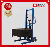 Easy Operation Hand Pallet Stacker Hydraulic Manual Hand Lift Forklift Stacker with Removeble Platform Adjustable Fork
