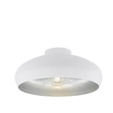Flush lights, spotlights, pendant lights. Eglo Lighting 94548 Mogano Single Light Flush Ceiling Fitting In Steel With White Finish Castlegate Lights