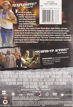 Amazon.com: Con Air Unrated Extended Edition : Nicolas Cage, John  Malkovich, John Cusack, Steve Buscemi, Ving Rhames, Dave Chappelle, Simon  West, Scott Rosenberg: Movies & TV