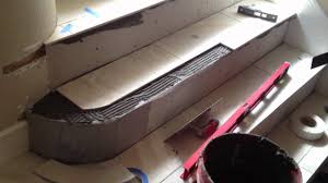 Use tile nippers for curved cuts. San Clemente Ceramic Tile Installation On Stairs 949 716 6611 Stair Tile Installation Youtube