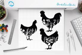 Download Floral Chicken Svg Floral Rooster Svg Floral Hen Svg 470894 Cut Files Design Bundles