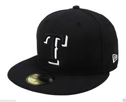 Black And White Baseball Cap New Era 59fifty Baseball Cap Texas Rangers Black White Outline Fitted 5950 Hat Texas Rangers Hats New Era 59fifty