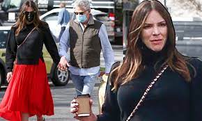 Katharine Mcphee Covers Her Baby Bump In Red For Valentine S Day Outing With Husband David Foster Daily Mail Online