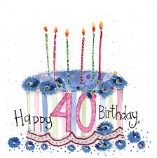 Kauayurk 2pcs 40th birthday yard sign decorations supplies for women, rose gold 40 year old birthday made in 1981 party outdoor lawn sign, happy forty birthday yard decor with stakes. 40 Year Old Cake Birthday Card Alex Clark Art