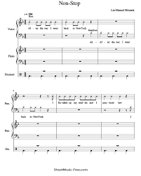 Non Stop Sheet Music Hamilton Sheetmusic Free Com