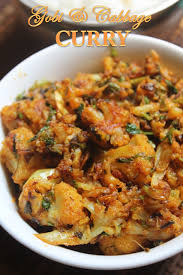 Gobi With Cabbage Recipe Cauliflower And Cabbage Curry Recipe Yummy Tummy Califlower Recipes Cabbage Recipes Healthy Curry Recipes