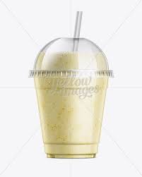 Download Banana Milkshake Cup With Straw Mockup In Cup Bowl Mockups On Yellow Images Object Mockups Banana Milkshake Smoothie Cup Milkshake PSD Mockup Templates