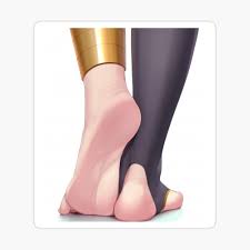 Woman feet anime stockings 