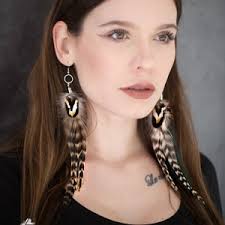 Orange Kwanita Natural Feather Earring