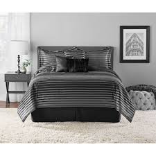 Available in king, queen, full, twin and twin xl sizes. Mainstays Midnight Stripe Jacquard Black Comforter Set Full Queen Black Walmart Com Walmart Com