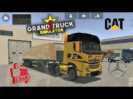 Grand Truck Simulator 2 Gameplay 6 Mercedes Actros Mp4 Caterpillar Skin Youtube Trucks Grands Simulation