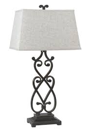 Wrought Iron Scroll Table Lamp In Matte Black Finish Iron Lamp Wrought Iron Table Lamp