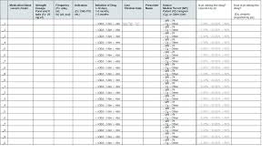 Daily Medication Schedule Template Chart Word Free Medicine