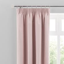 Luna Brushed Blush Blackout Pencil Pleat Curtains Pleated Curtains Curtains Pencil Pleat