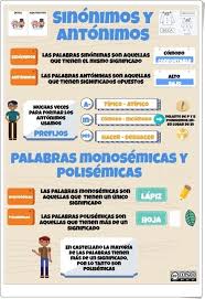 Vocabulario Tipos De Palabras Segun Su Significado Infografia De Lengua Espanola De Primaria Hablar Espanol Sinonimos Y Antonimos Vocabulario Espanol