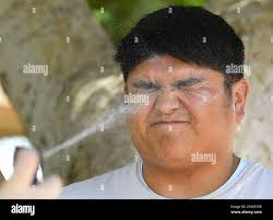 Arizona Western College Law Enforcement Training Academy recruit Nicholas  Harper, recruited by the Colorado Indian Tribe Department of Game and Fish,  reacts to having pepper spray, or oleoresin capsicum spray, or OC