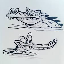 Two Crocodilians Sold Brushpen Cartoon Crocodile Alligator Characterdesign Animation Cartoon Drawings Alligators Art Crocodile Illustration