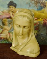 Divine Antique French Religious Wax Bust