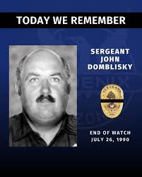 On July 26, 1990, Sergeants Danny Tunney and John Domblisky, were killed  when an impaired driver crossed all lanes of traffic and collided with  their vehicle head on. To remember their sacrifice,