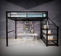 j simple傢俱 loft工業風帶樓梯床架 加厚鐵管鐵方管架高床架 現代省空間創意鐵製上下舖高架床架組五尺子母床 露天拍賣 home decor room design home