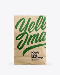 Download Kraft Food Bag Mockup In Bag Sack Mockups On Yellow Images Object Mockups
