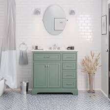Bathroom color ideas with grey vanity. Buy Aria 36 Inch Bathroom Vanity Carrara Sage Green Includes Sage Green Cabinet With Authentic Italian Carrara Marble Countertop And White Ceramic Sink Online In Slovakia B085rgwlrk