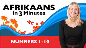 Afrikaans In Three Minutes Numbers 1 10 Youtube