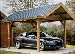 Carport 2 Pans En Bois Traite Haute Temperature En 2020 Carport Bois Abris Voiture Bois Abri Voiture