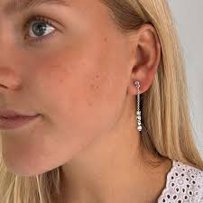 Silver Dangly Cube Earrings