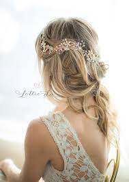 Bendable Long Hair Vine Flower Wedding Headpiece Boho Bridal Etsy Crown Hairstyles Long Hair Vine Boho Bridal Hair