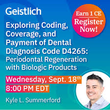Geistlich is proud to announce an all-new live webinar featuring Kyle  Summerford, the founder of the Dental Office Managers Community. Register  today for the webinar, “Exploring Coding, Coverage, and Payment of Dental