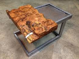 Throwback To This Cantilever Maple Burl End Table Woodworking Metalworking Handmade Handfinished Tig Welding Welding Welded Furniture Types Of Welding