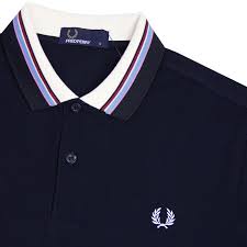 Fred perry men's stripe collar pique polo shirt regular fit. Fred Perry Retro Mod Multi Stripe Collar Polo In Navy