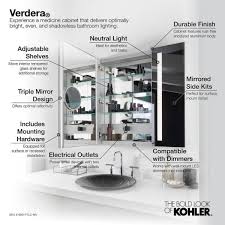You could discovered one other home depot bathroom mirror medicine cabinet better design ideas. Kohler Verdera 40 In X 30 In Recessed Or Surface Mount Lighted Medicine Cabinet With Mirror K 99011 Tlc Na The Home Depot