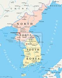 Schau dir unsere auswahl an north korea map art an, um die tollsten einzigartigen oder spezialgefertigten, handgemachten stücke aus unseren shops zu finden. Nordkorea Und Sudkorea Politische Karte Mit Grossbuchstaben Pyongyang Leinwandbilder Bilder Ostasien Sudkorea Gemeinwesen Myloview De