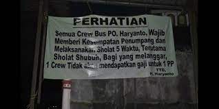 Informasi lowongan kerja terbaru 2021 dari berbagai jenjang pendidikan. Bus Haryanto Wajibkan Sopir Berhenti Saat Waktu Salat Dream Co Id