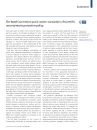 Pdf The Basel Convention And E Waste Translation Of Scientific Uncertainty To Protective Policy