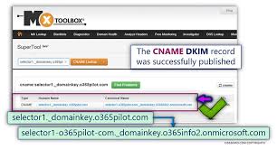 Verifying That The Dkim Cname Records Configured Properly Office 365 Part 9 10 O365info Com
