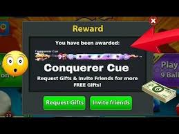 8 Ball Pool Free Conqueror Cue 1000 Cash Avatar Vip Tiers And Coins Youtube Pool Balls 8ball Pool Pool Hacks