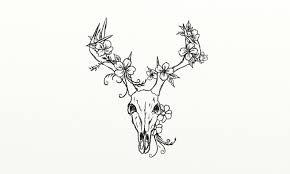 Deer Deerskull Feminine Flowers Antlers Decorated Studio13tattoomg Original Sketch Antler Tattoos Deer Skulls Sketches