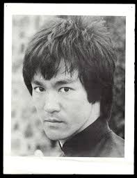 Vintage Original BRUCE LEE Small Double-Sided Kung Fu Pinup Poster B&W  Portrait