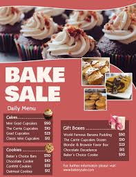 Bakery And Deli Menu Price List Template Terra Cotta Bake Sale Flyer Bake Sale Baking