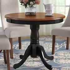 Andover Mills Nantucket Rubberwood Solid Wood Dining Table Wayfair Dining Table In Kitchen Round Dining Room Wood Dining Table