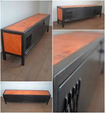 Industrial Wood Metal Tv Stand Meuble Tv Bois Et Metal Neo Industriel Recyclart Metal Furniture Design Industrial Tv Stand Metal Lockers